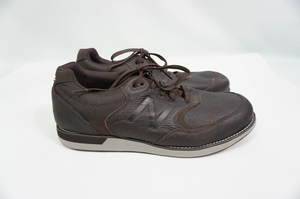 New Balance 985 Used MW985BR Leather Walking Shoes Brown Men 13 D Sneakers